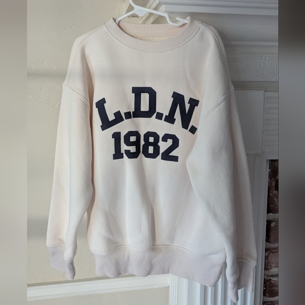 Zara | Cream Ribbed Sweatshirt - Picture 5 of 6